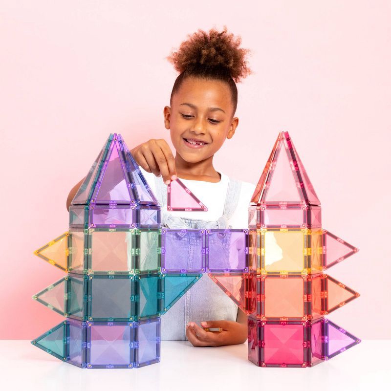 slide 2 of 11, CONNETIX Magnetic Tiles Pastel Classic Pack 56pc, 56 ct