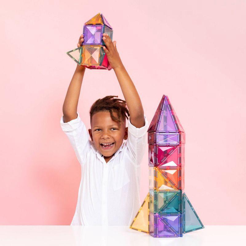 slide 4 of 11, CONNETIX Magnetic Tiles Pastel Classic Pack 56pc, 56 ct