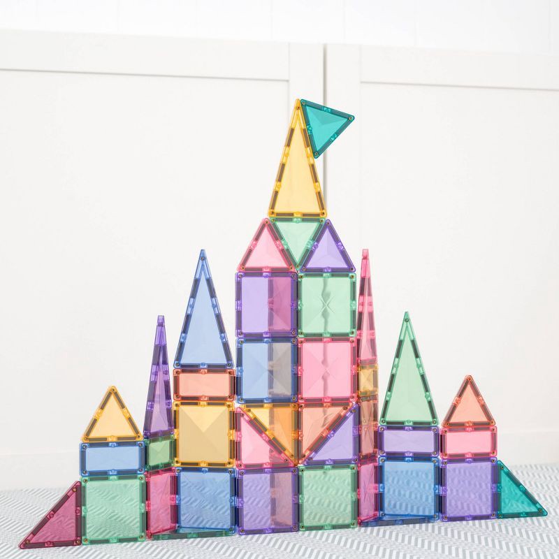 slide 5 of 11, CONNETIX Magnetic Tiles Pastel Classic Pack 56pc, 56 ct