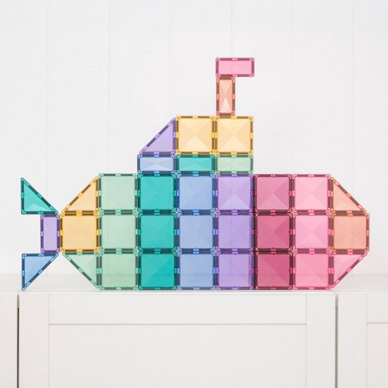 slide 8 of 11, CONNETIX Magnetic Tiles Pastel Classic Pack 56pc, 56 ct