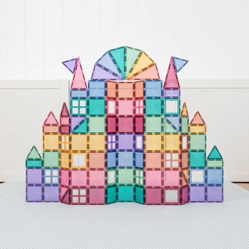 slide 4 of 11, CONNETIX Magnetic Tiles Pastel Construction Pack Building Blocks 96pc, 96 ct