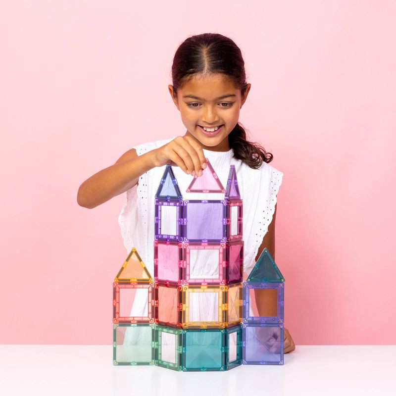 slide 2 of 10, CONNETIX Magnetic Tiles Pastel Essentials Pack Building Blocks 24pc, 24 ct