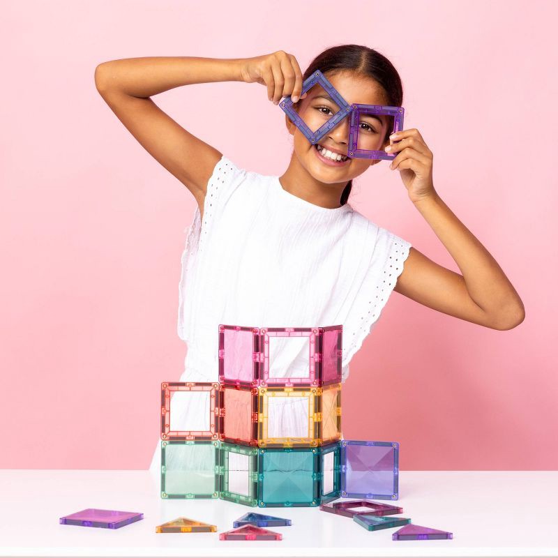 slide 3 of 10, CONNETIX Magnetic Tiles Pastel Essentials Pack Building Blocks 24pc, 24 ct