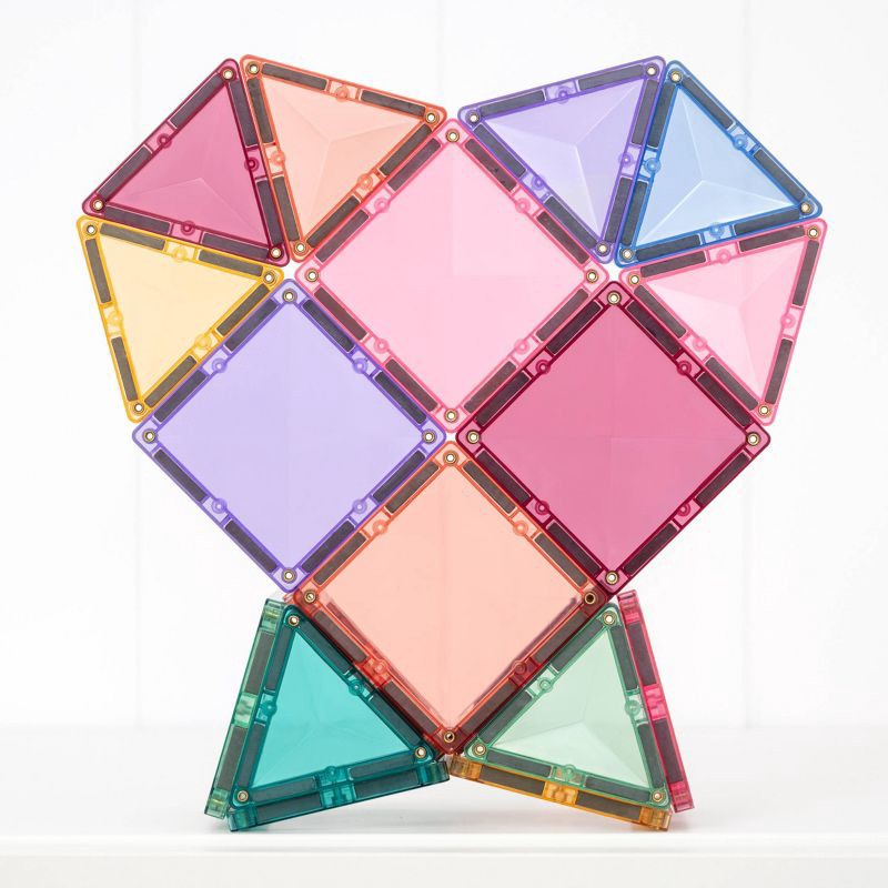 slide 4 of 10, CONNETIX Magnetic Tiles Pastel Essentials Pack Building Blocks 24pc, 24 ct