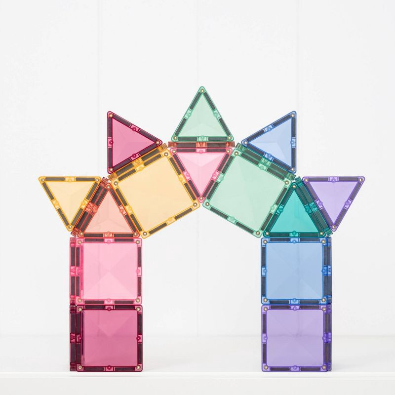 slide 6 of 10, CONNETIX Magnetic Tiles Pastel Essentials Pack Building Blocks 24pc, 24 ct