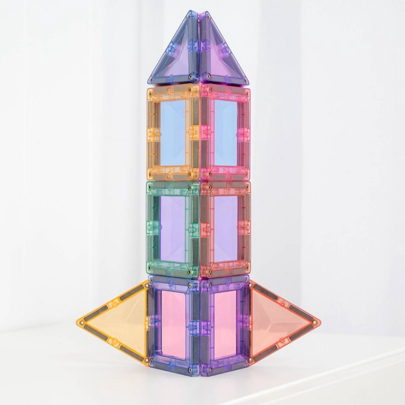 slide 7 of 10, CONNETIX Magnetic Tiles Pastel Essentials Pack Building Blocks 24pc, 24 ct