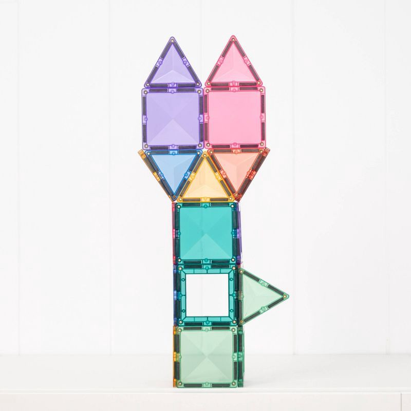 slide 8 of 10, CONNETIX Magnetic Tiles Pastel Essentials Pack Building Blocks 24pc, 24 ct