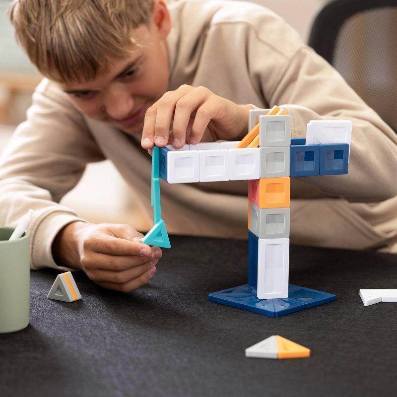 slide 4 of 11, CONNETIX Magnetic Tiles Constructor Set 70pc: Educational Focus on Creative Thinking, Includes 70 Building Components, 70 ct