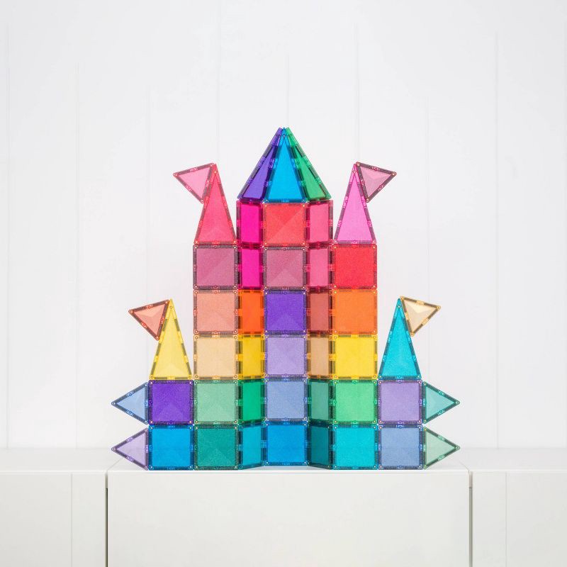 slide 4 of 11, CONNETIX Magnetic Tiles Glitter Castle Pack 48pc: Educational Focus on Creative Thinking & Creativity, 48 ct