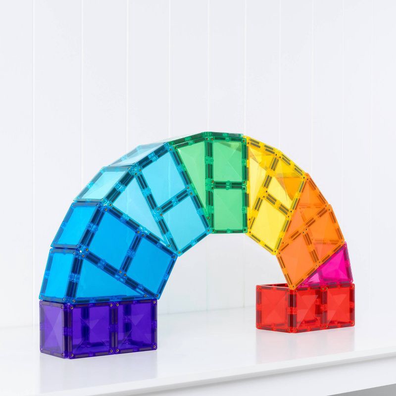 slide 7 of 10, CONNETIX Magnetic Tiles Bright Construction Pack Building Blocks 96pc: Educational Creative Thinking Set, 96 ct