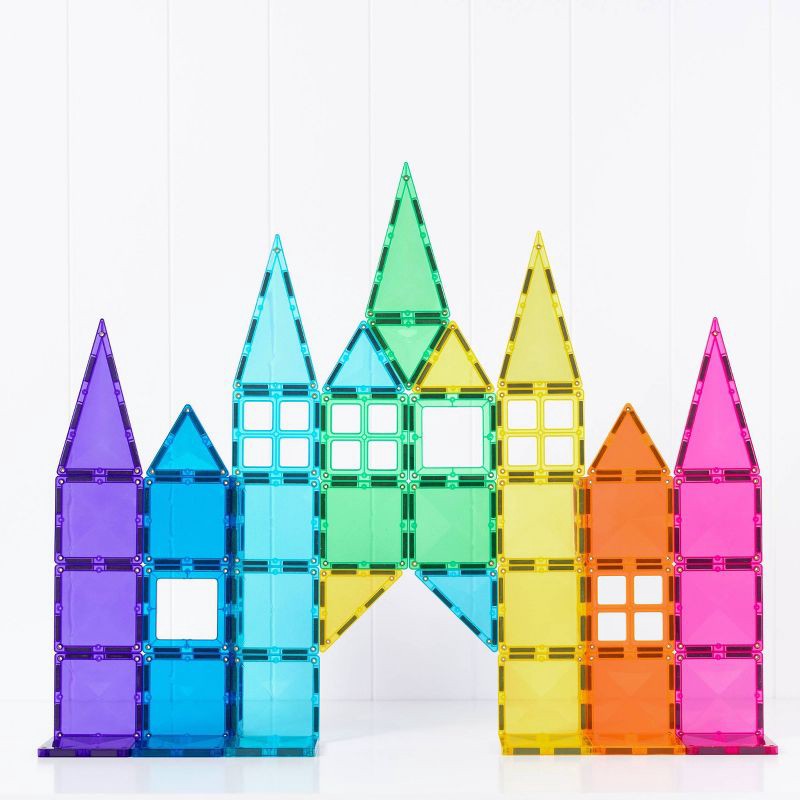 slide 8 of 10, CONNETIX Magnetic Tiles Bright Construction Pack Building Blocks 96pc: Educational Creative Thinking Set, 96 ct