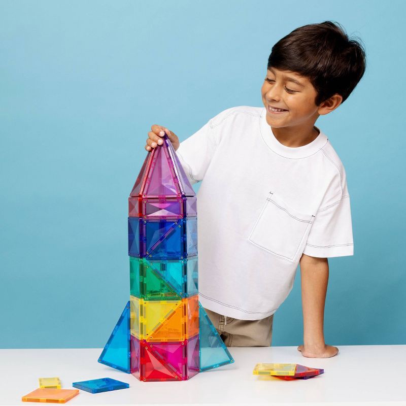 slide 2 of 10, CONNETIX Magnetic Tiles Bright Classic Pack Building Blocks 56pc: Educational Creative Thinking Set, 56 ct