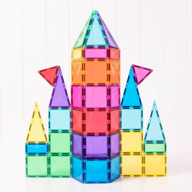 slide 4 of 10, CONNETIX Magnetic Tiles Bright Classic Pack Building Blocks 56pc: Educational Creative Thinking Set, 56 ct