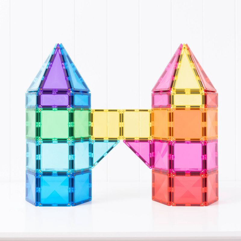 slide 5 of 10, CONNETIX Magnetic Tiles Bright Classic Pack Building Blocks 56pc: Educational Creative Thinking Set, 56 ct