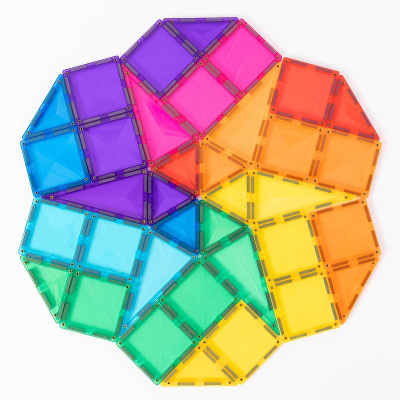 slide 8 of 10, CONNETIX Magnetic Tiles Bright Classic Pack Building Blocks 56pc: Educational Creative Thinking Set, 56 ct