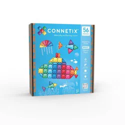 CONNETIX Magnetic Tiles Bright Classic Pack Building Blocks 56pc: Educational Creative Thinking Set