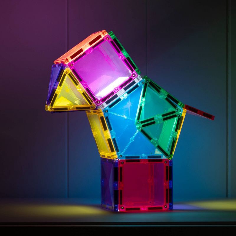 slide 7 of 10, CONNETIX Magnetic Tiles Light Star Pack 28pc, 28 ct