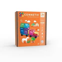 CONNETIX Magnetic Tiles Bright Auto Pack Building Blocks 26pc: Educational Creative Thinking Set, 26 Pieces