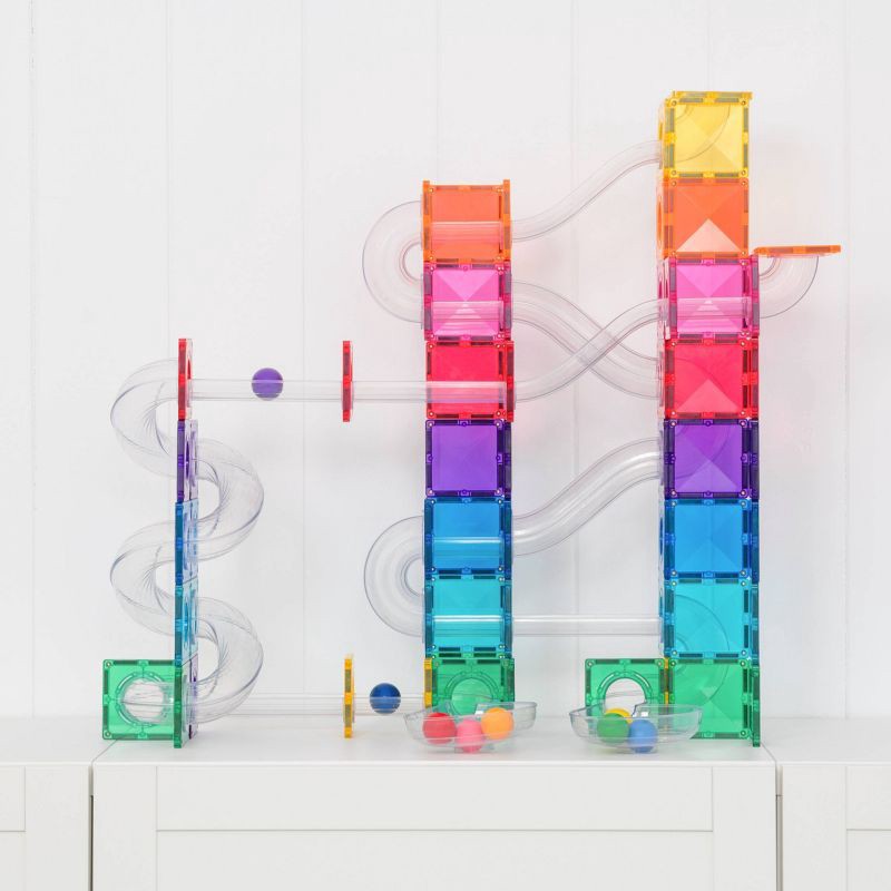 slide 5 of 11, CONNETIX Magnetic Tiles Bright Ball Run Pack 122pc, 122 ct