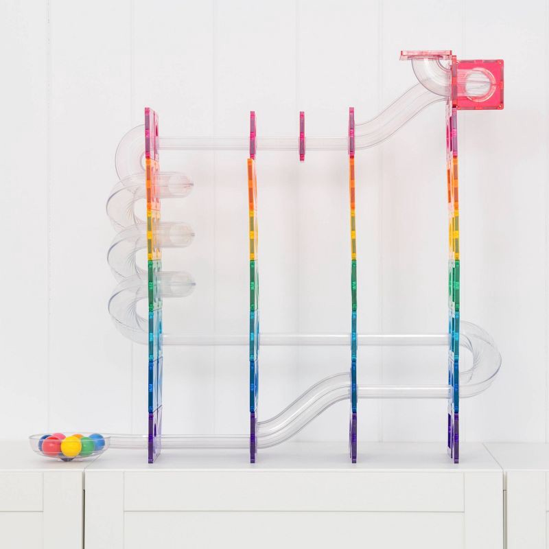 slide 6 of 11, CONNETIX Magnetic Tiles Bright Ball Run Pack 122pc, 122 ct