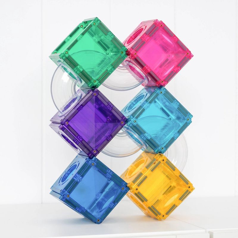 slide 9 of 11, CONNETIX Magnetic Tiles Bright Ball Run Pack 122pc, 122 ct