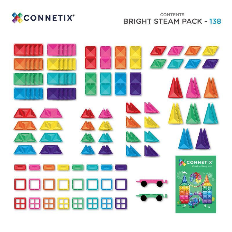slide 10 of 11, CONNETIX Magnetic Tiles Bright STEAM Pack Building Blocks 138pc, 138 ct