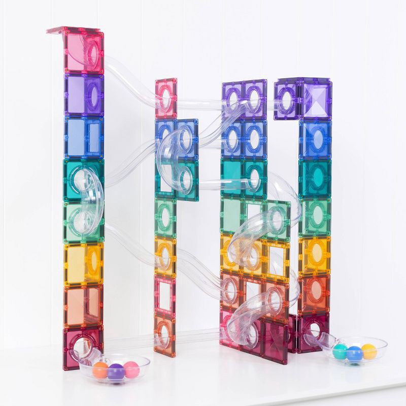 slide 3 of 10, CONNETIX Magnetic Tiles Pastel Ball Run Pack Building Blocks 122pc, 122 ct