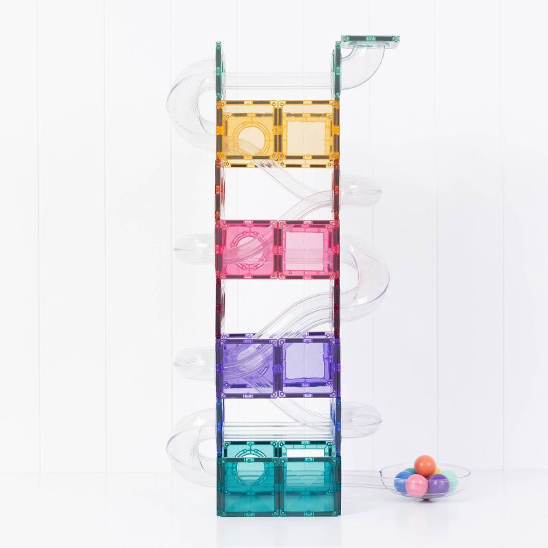 slide 5 of 10, CONNETIX Magnetic Tiles Pastel Ball Run Pack Building Blocks 122pc, 122 ct