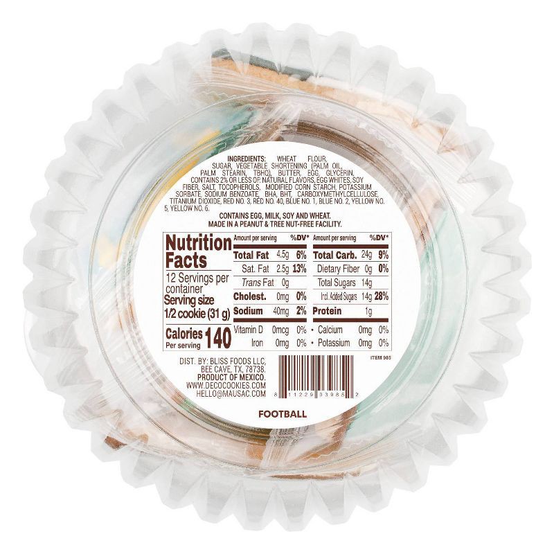 slide 4 of 4, decocookies Football Hand Decorated Cookies - 13.2oz/6ct, 6 ct; 13.2 oz