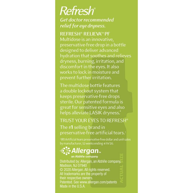slide 12 of 13, Refresh Relieva PF Preservative-Free Artificial Tears Lubricant Eye Drops - 0.33 fl oz (10 mL), 0.33 fl oz, 10 ml