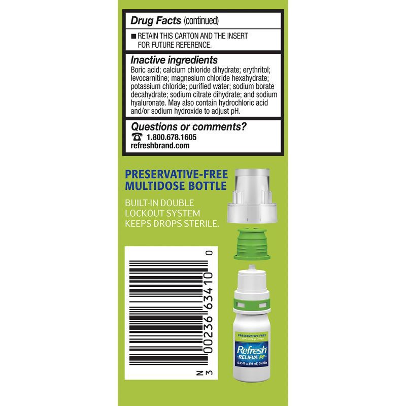 slide 13 of 13, Refresh Relieva PF Preservative-Free Artificial Tears Lubricant Eye Drops - 0.33 fl oz (10 mL), 0.33 fl oz, 10 ml