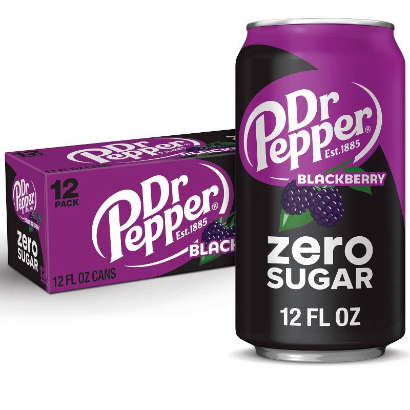 slide 1 of 8, Dr Pepper Blackberry Zero Sugar Soda - 12pk/12 fl oz Cans, 12 ct; 12 fl oz