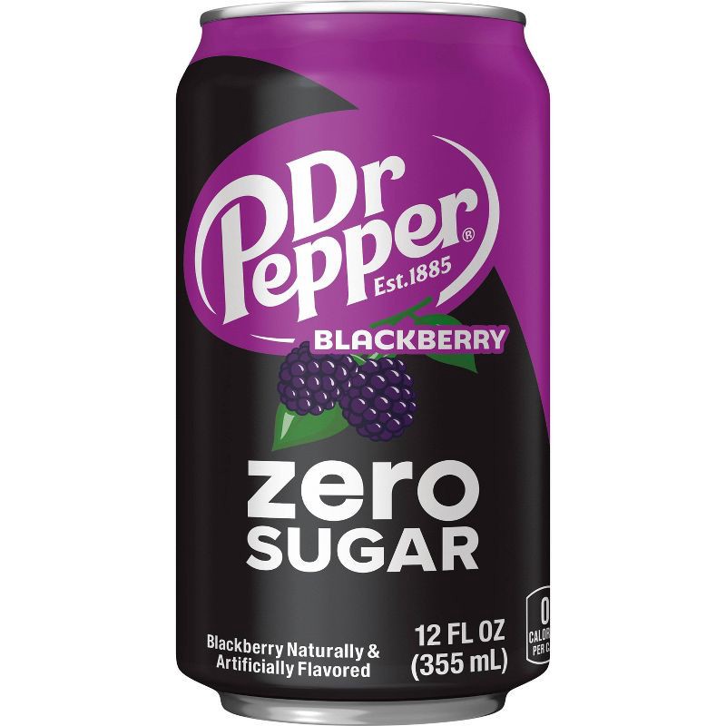 slide 4 of 8, Dr Pepper Blackberry Zero Sugar Soda - 12pk/12 fl oz Cans, 12 ct; 12 fl oz