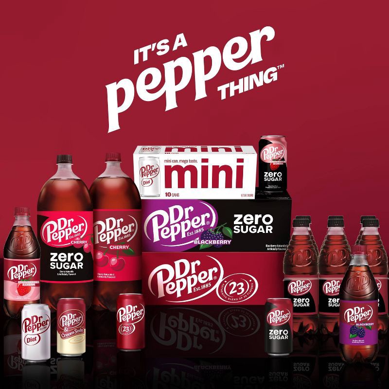 slide 5 of 8, Dr Pepper Blackberry Zero Sugar Soda - 12pk/12 fl oz Cans, 12 ct; 12 fl oz