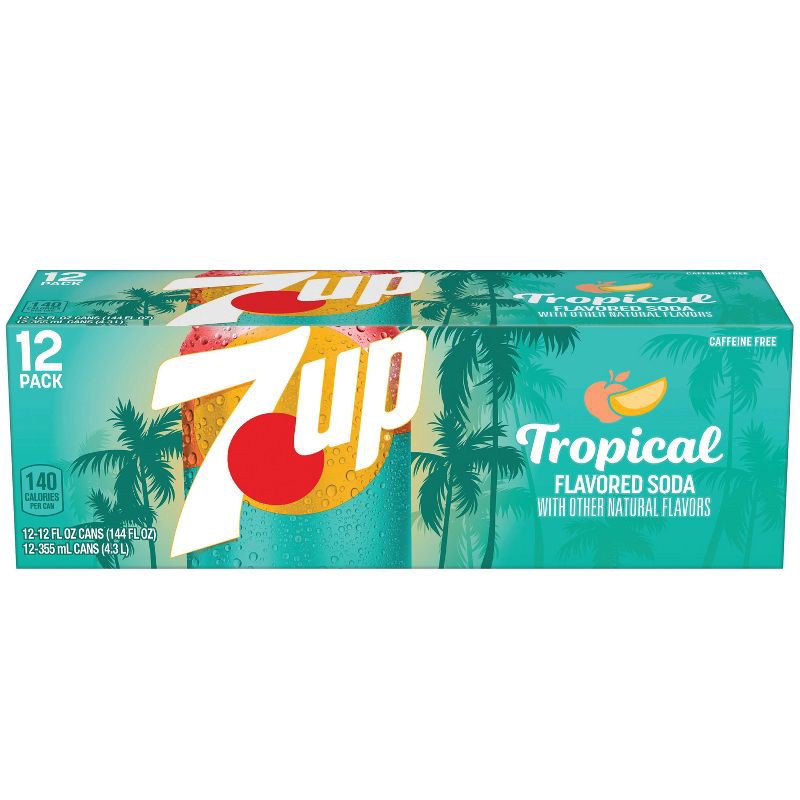 slide 4 of 9, 7UP Tropical Soda - 12pk/12 fl oz Cans, 12 ct; 12 fl oz