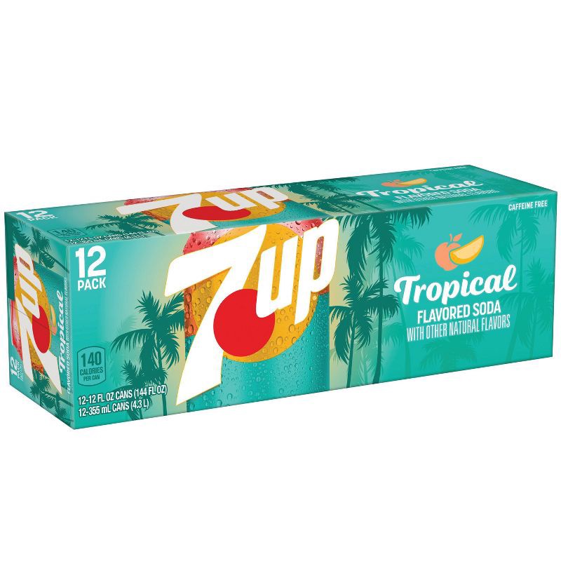 slide 6 of 9, 7UP Tropical Soda - 12pk/12 fl oz Cans, 12 ct; 12 fl oz