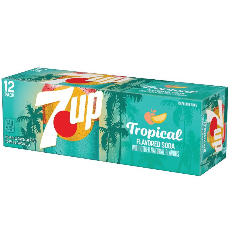 slide 7 of 9, 7UP Tropical Soda - 12pk/12 fl oz Cans, 12 ct; 12 fl oz