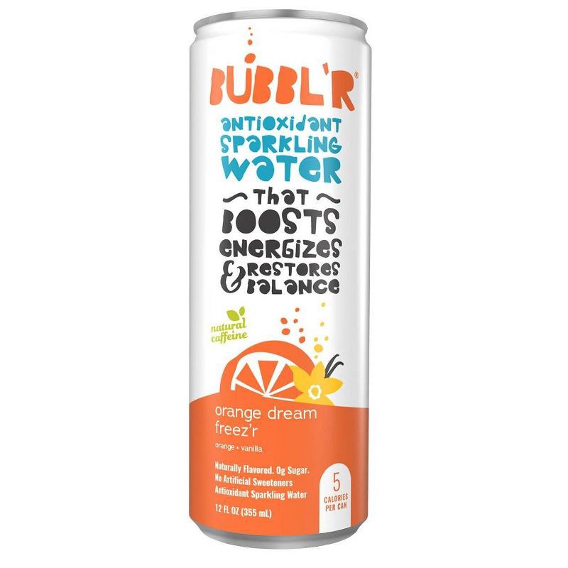 slide 2 of 5, BUBBL'R Orange Dream Freez'r Antioxidant Sparkling Flavored Water - 6pk/12oz Cans, 6 ct; 12 oz