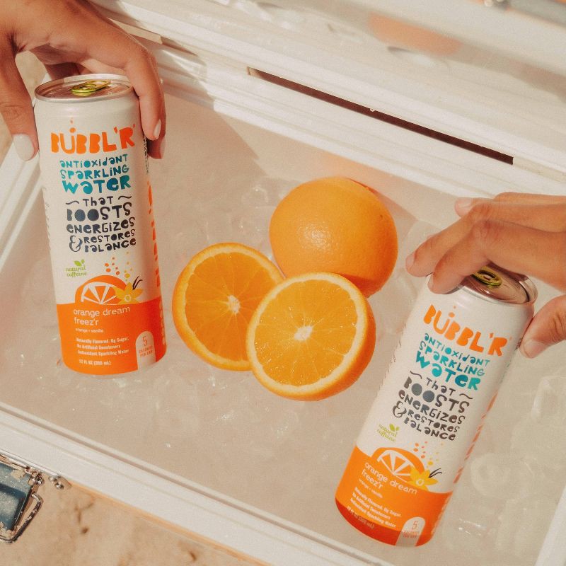 slide 3 of 5, BUBBL'R Orange Dream Freez'r Antioxidant Sparkling Flavored Water - 6pk/12oz Cans, 6 ct; 12 oz