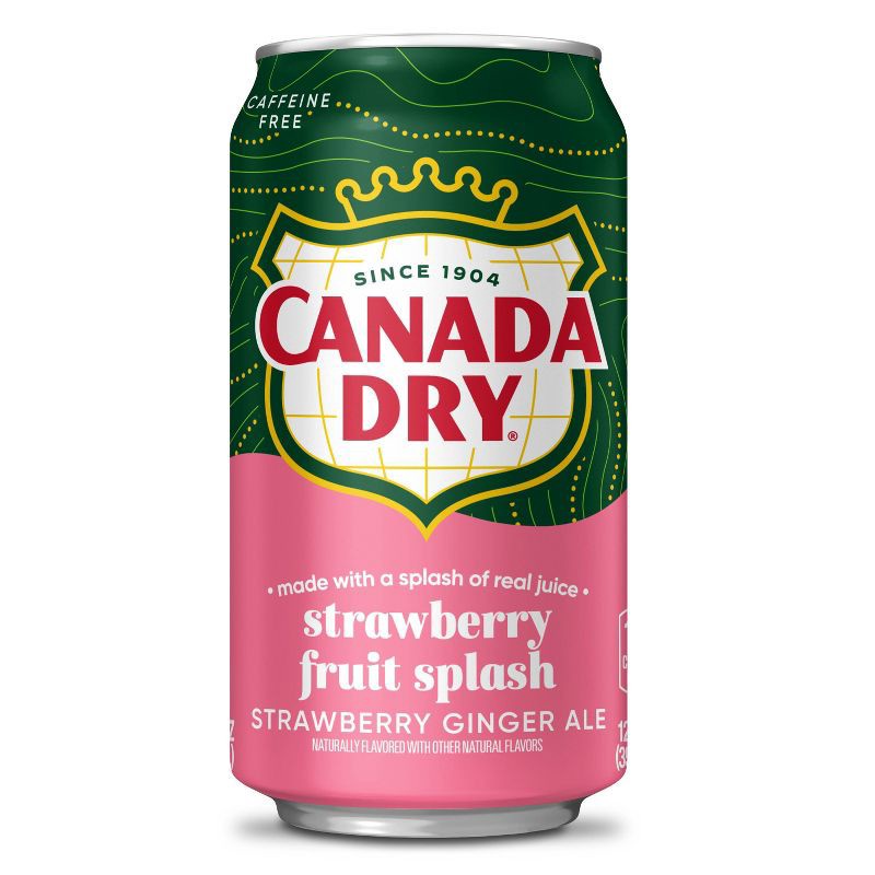 slide 2 of 7, Canada Dry Fruit Splash Strawberry Soda - 12pk/12 fl oz Cans, 12 ct; 12 fl oz
