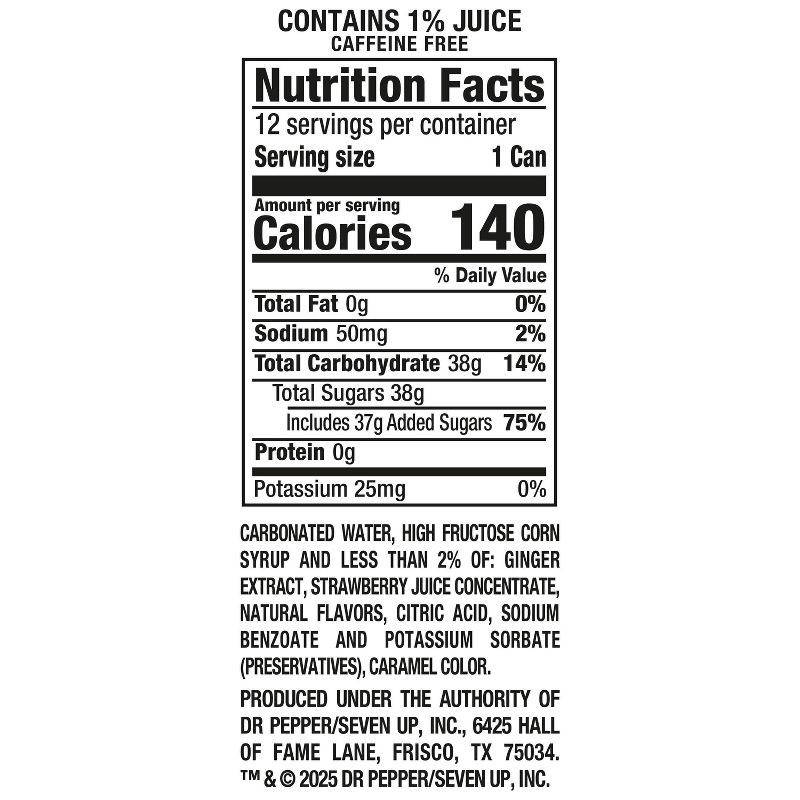 slide 7 of 7, Canada Dry Fruit Splash Strawberry Soda - 12pk/12 fl oz Cans, 12 ct; 12 fl oz