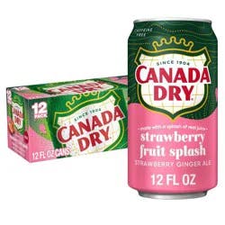 Canada Dry Fruit Splash Strawberry Soda - 12pk/12 fl oz Cans