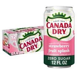 Canada Dry Fruit Splash Strawberry Zero Sugar Soda - 12pk/12 fl oz Cans
