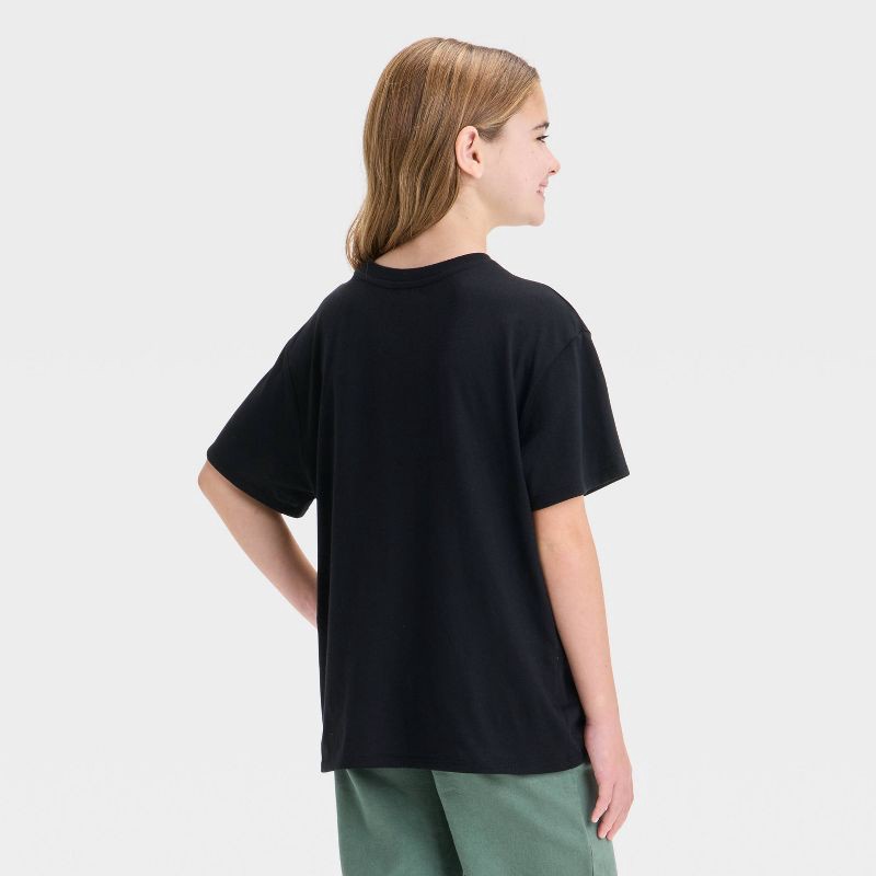 slide 3 of 4, Girls' Wicked Emerald City Oversized Short Sleeve Graphic T-Shirt - Black L, 1 ct