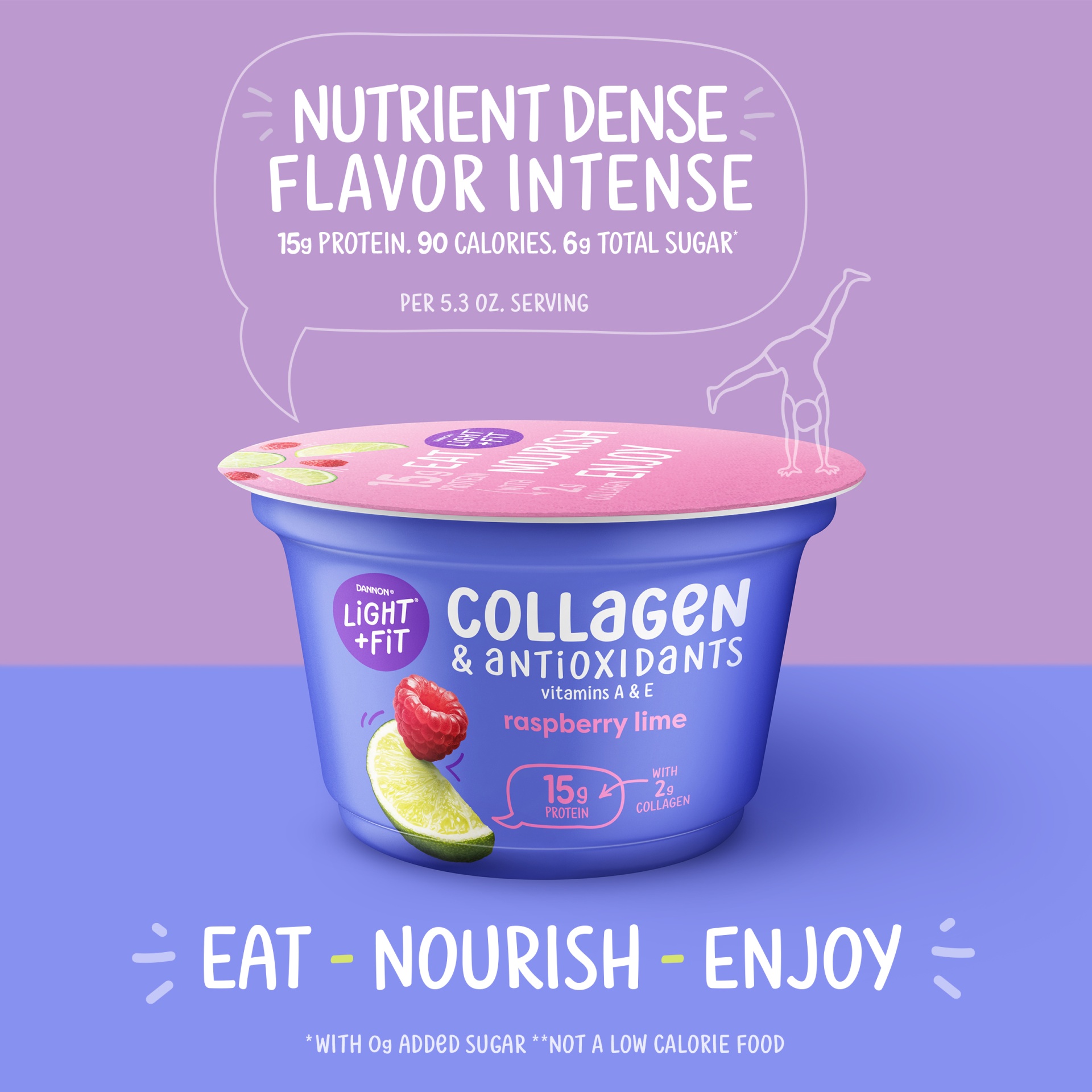 slide 5 of 7, Light + Fit Nonfat Tangerine Grapefruit Icelandic Style Yogurt with Collagen & Antioxidants, 5.3 oz