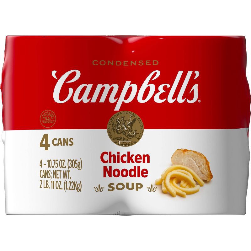 slide 1 of 96, Campbell's Chicken Noodle Condensed Soup, 4 ct; 10.75 oz