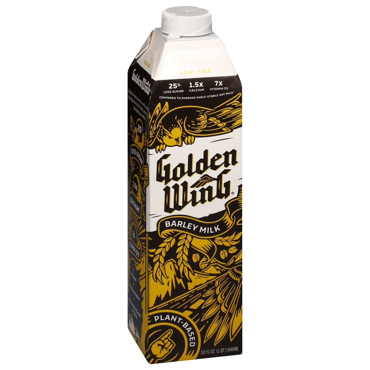 slide 2 of 13, Golden Wing Plant-Based Barley Milk 32 fl oz, 1 qt