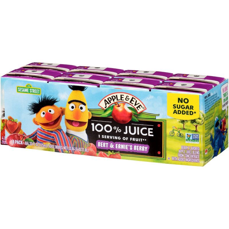 slide 3 of 7, Apple & Eve Sesame Street Bert and Ernie's Berry Fruit Juice - 8pk/4.23 fl oz, 8 ct, 4.23 fl oz
