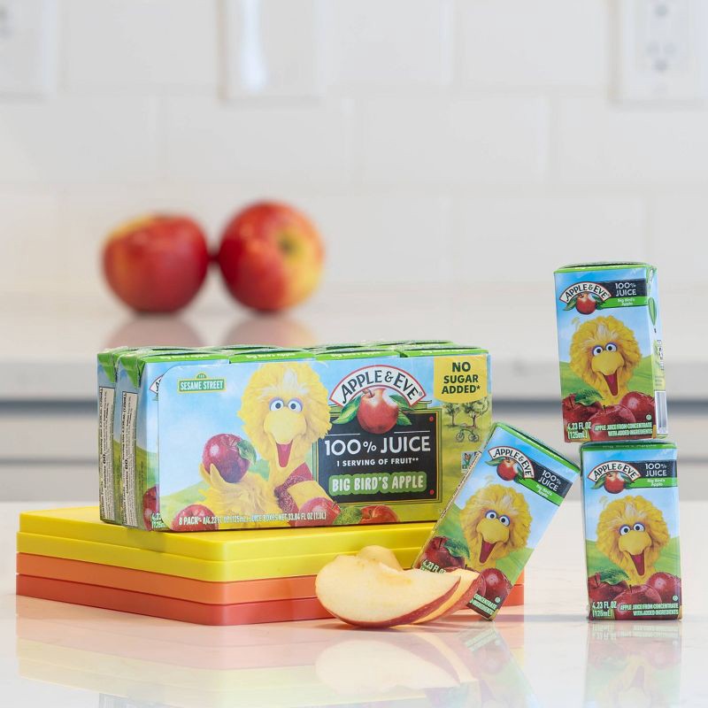 slide 6 of 7, Apple & Eve Sesame Street Big Bird's Apple Fruit Juice - 8pk/4.23 fl oz, 8 ct, 4.23 fl oz