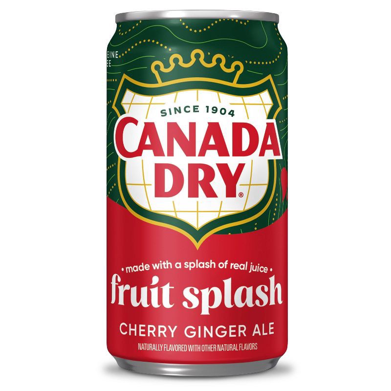 slide 3 of 7, Canada Dry Fruit Splash Cherry Soda - 10pk/7.5 fl oz Mini Cans, 10 ct; 7.5 fl oz